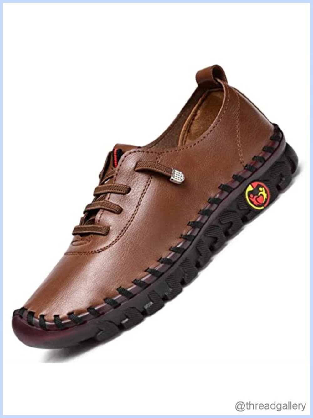 Handmade Leather Flats Breathable Non-Slip Round Toe Women's Loafers